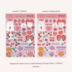 Valentines Day 2 Vers Vinyl Sticker Sheet - Waterproof/Weatherproof