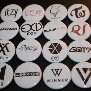 K-Pop Button Pins | 1.25 Inch Button Pin Packs | Selection in Description
