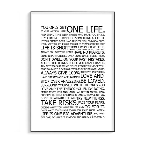 Only One Life - Etsy