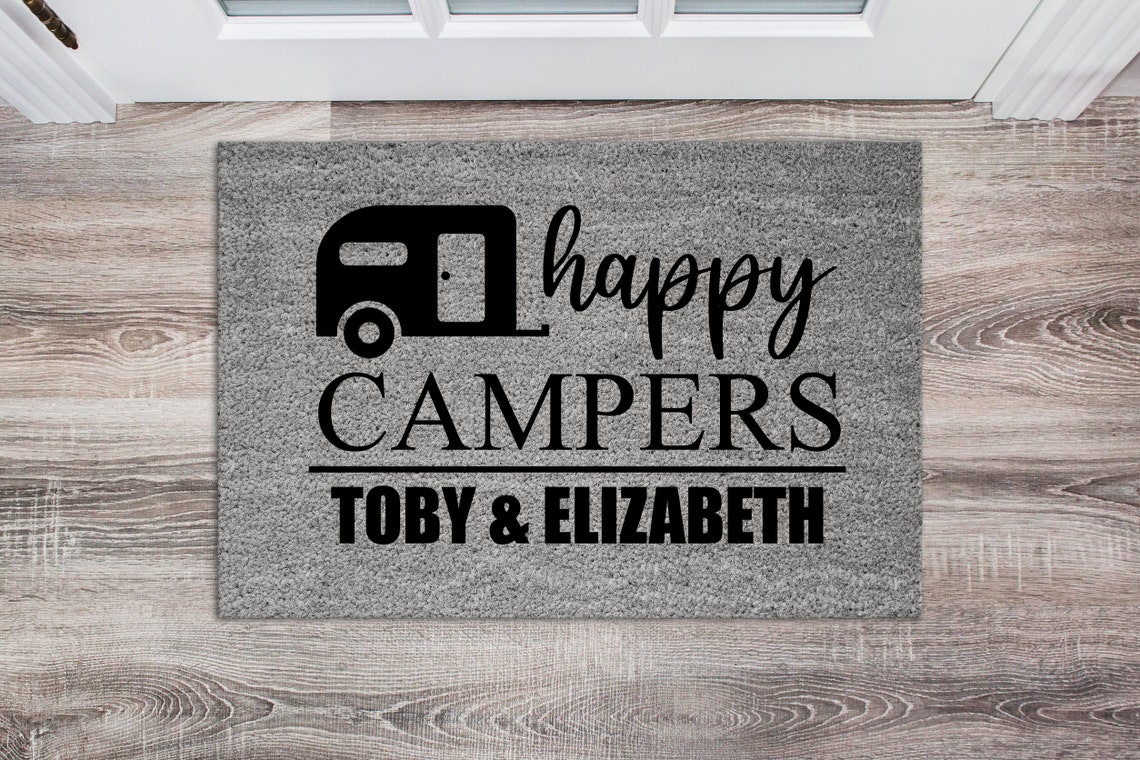 Happy Campers Doormat Camping Door Mat Caravan Doormat Etsy