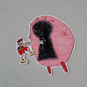 Simple Kirby and Clean Sora Sticker