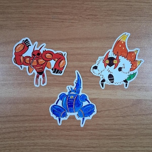Hallownest Punch Bugs: Mega Heracross Buzzwole Slither Wing Sticker Set