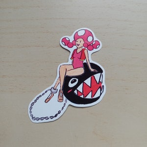 Toadette Ball & Chain Chomp-sticker