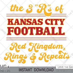 Kansas City Football Three Rs Funny SVG Cut File