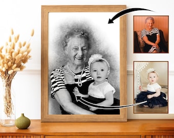 Mothers day custom memorial gift, Add deceased someone to photo, Add Person to Photo Combine multiple Photo