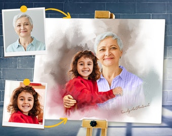 Add Deceased Loved One To Picture, Add Person To Photo, Combine Photos, Custom memorial gift, Gift for Dad Mom, Merge Pictures to portrait