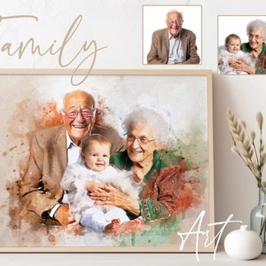 Realistic merge of different photos, Add deceased loved one to photo, Add someone to photo, Family portrait from photos, Memorial portrait