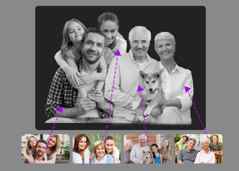 add family to photo Add Deceased Loved One To Picture-black and white photo Add Person To Photo