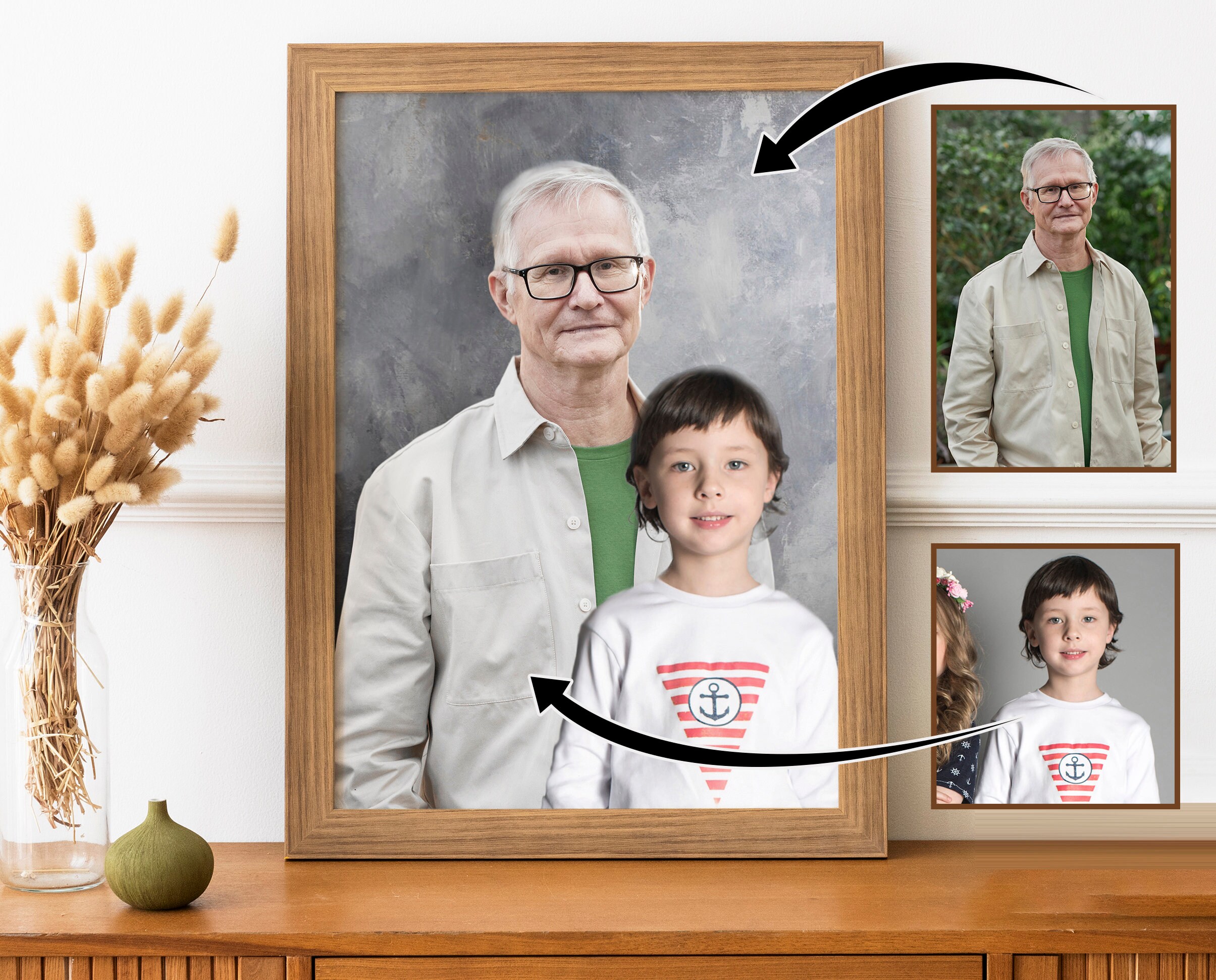 Add Deceased Loved One to Photo Add Person to Photo Family | Etsy