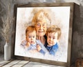 Realistic merge of different photos, Add deceased loved one to photo, Add someone to photo, Family portrait from photos, Memorial portrait
