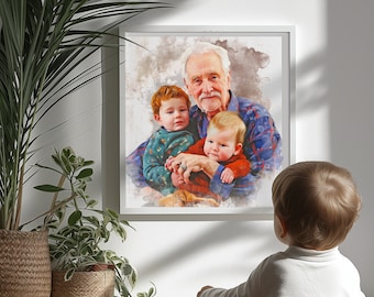 Custom Watercolor Portrait, Family Portrait, Custom Portrait From Photo, Portraits From Photos, Personalized Gifts, Mother's Day Gift
