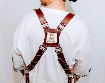 Dual Leather Camera Harness Personalized Strap for Photographer gift