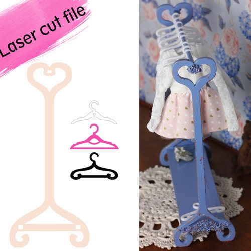 SVG Laser Cut File Digital Download Doll Rack With Hangers - Etsy