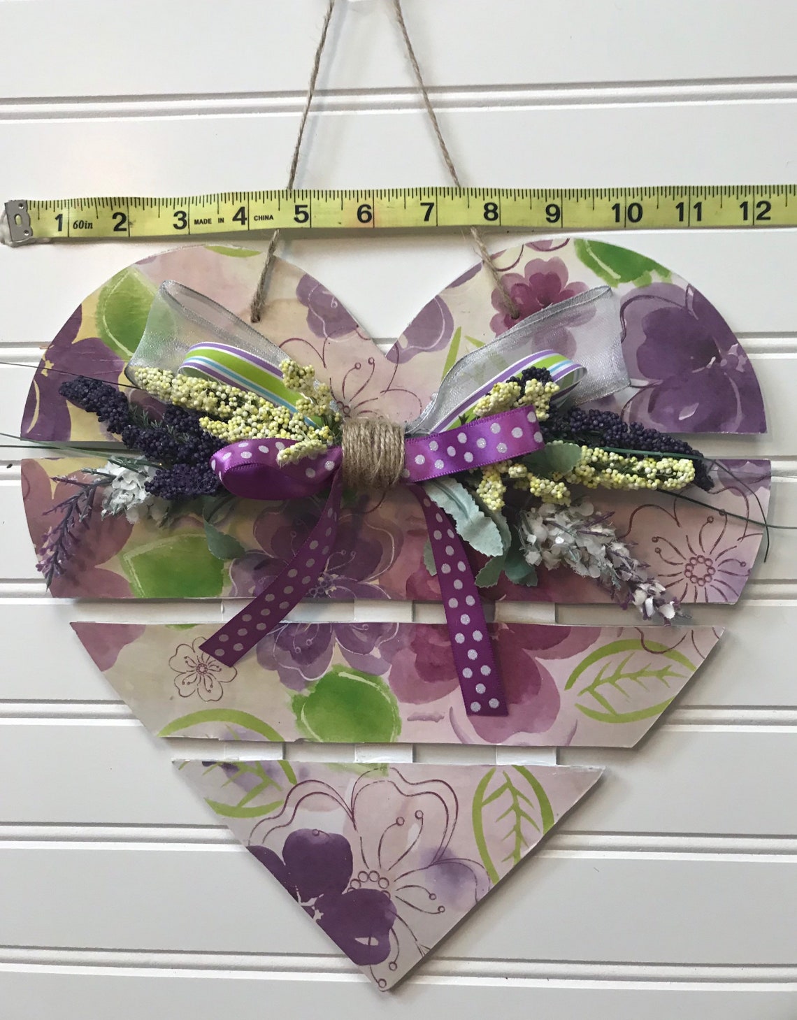 Purple Heart Shaped Wall Décor | Etsy