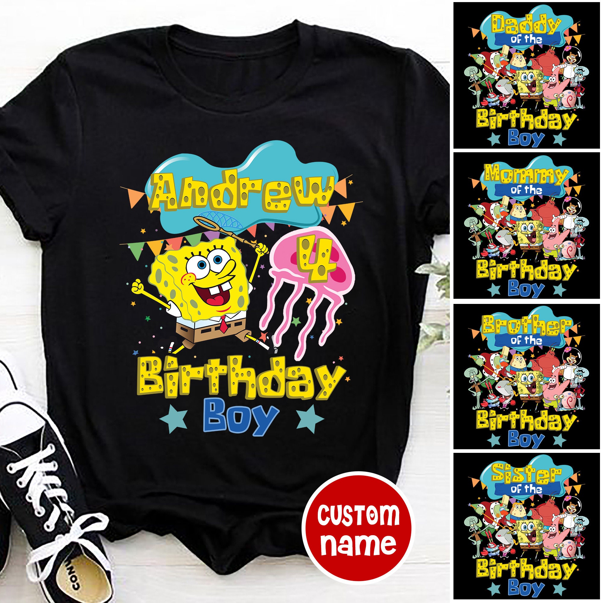 Spongebob Birthday Family Shirt Spongebob Birthday Shirt Etsy