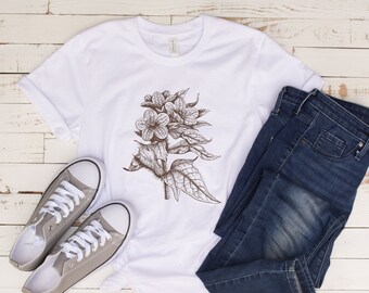 Floral Unisex T-Shirt, Flower Shirt, Plant Mom Shirt, Plant Lover Shirt, Cute Ladies Shirt, Gifts for Mom,