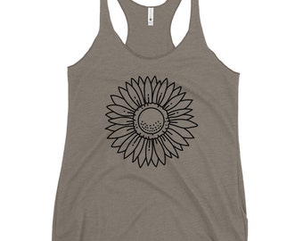 Sonnenblumen Damen Racerback Tank, Blumen Tank, Blumen Tank Top, Geschenk für Sie