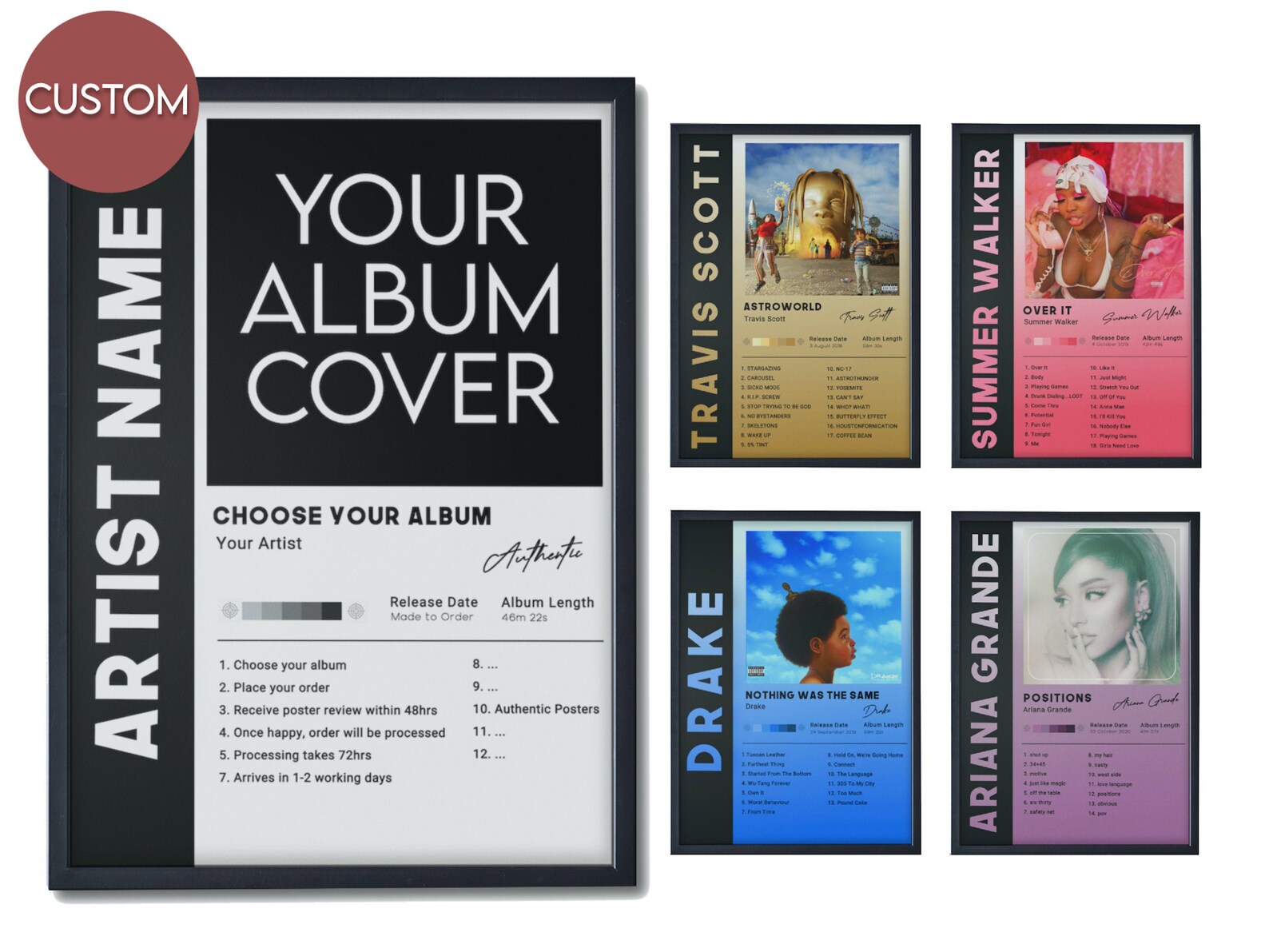 Custom Album Cover Personalised Album Cover Poster Choose Etsy