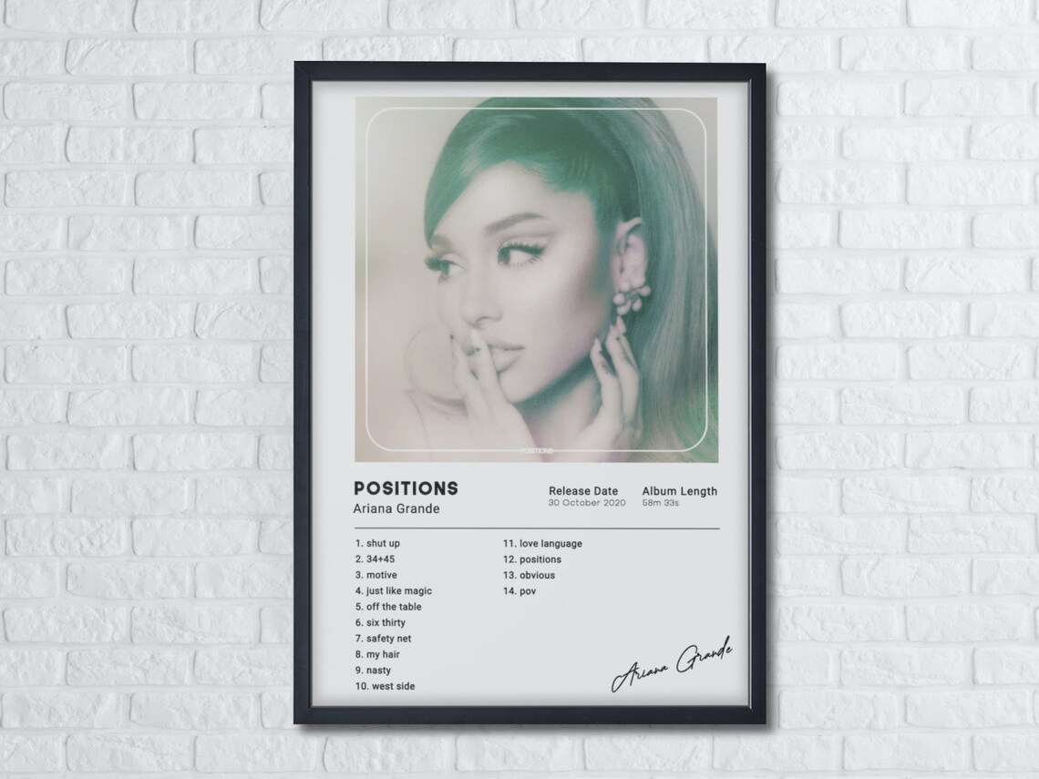 Ariana Grande Poster Ariana Grande Positions Album Cover | Etsy