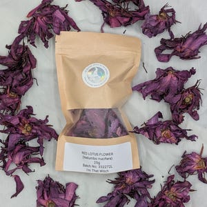 25 g 100% biologische rode lotusbloem Nymphaea Rubra - thee - voorraad VK gratis verzending