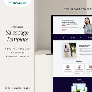 ThriveCart Sales Page Template | Course Sales Funnel Template | Editable Coach & Course Landing Page Template