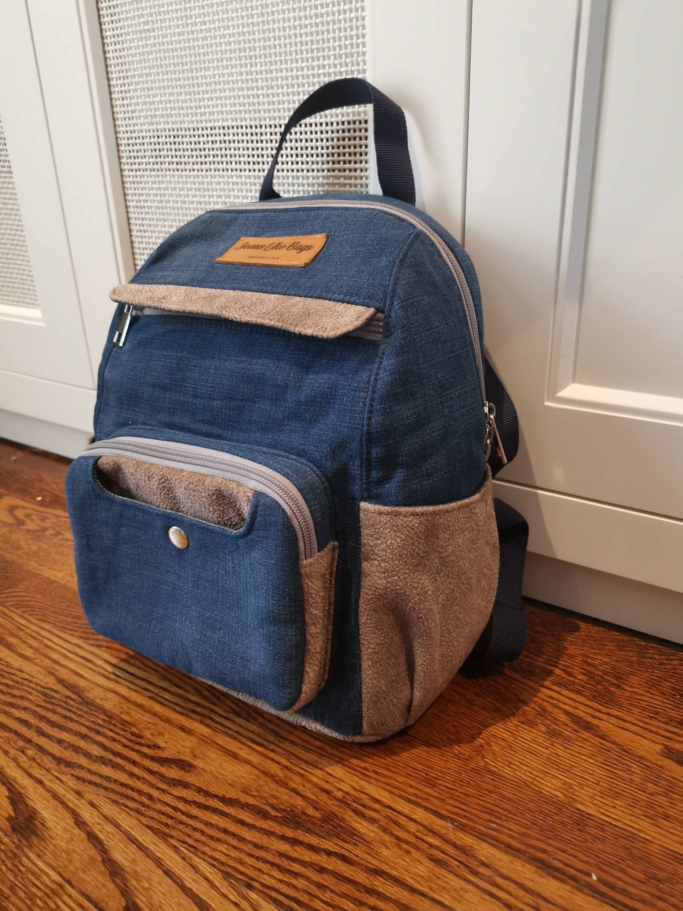Upcycle Backpack Upcycled Backpack Hand Made With Denim and Suede Materials - Etsy