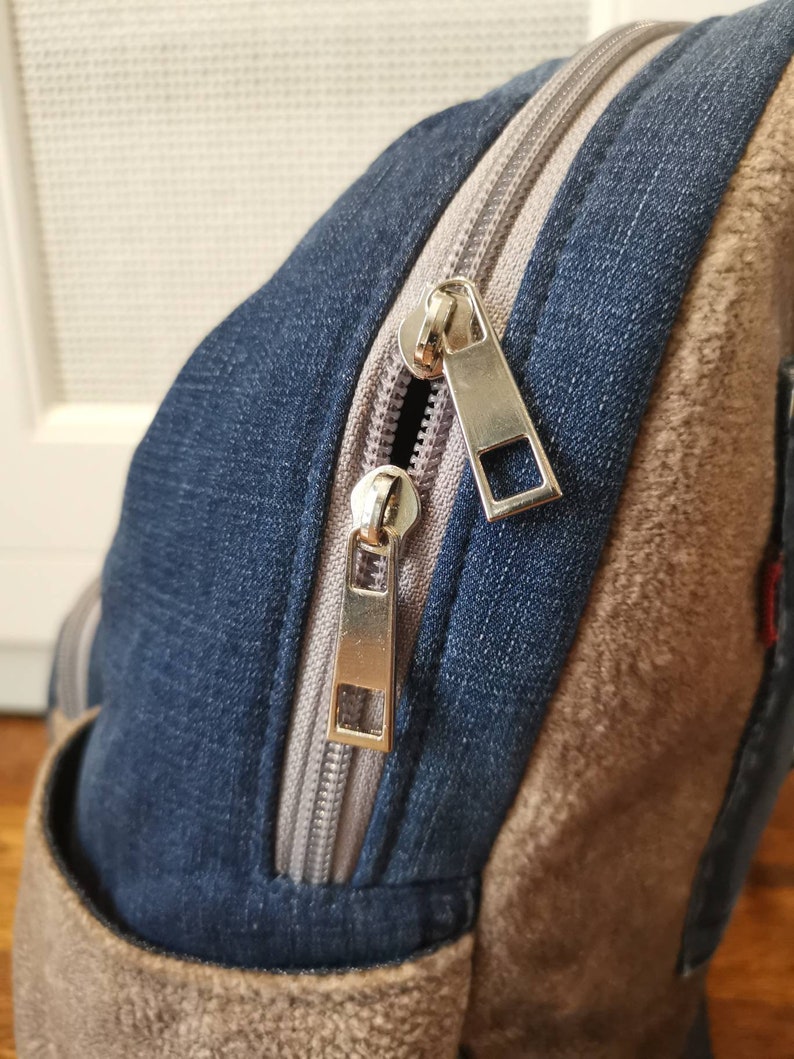Upcycle Backpack Upcycled Backpack Hand Made With Denim and Suede Materials - Etsy