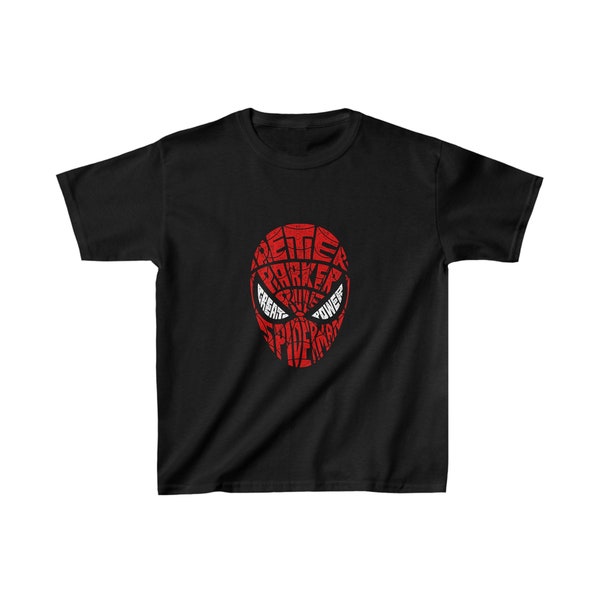 T-shirt en coton épais pour enfant (Calligramme Spider-Man)