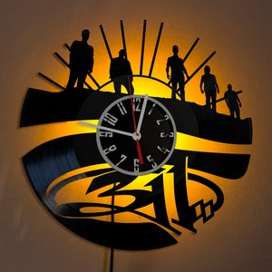 311 Band Wall Clock with Led Light made out of Vintage Vinyl Record Night Lamp Awesome Gift Idea Home Decor