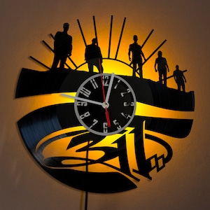 311 Band Wall Clock with Led Light made out of Vintage Vinyl Record Night Lamp Awesome Gift Idea Home Decor