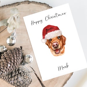 Labrador Retriever personnalisé - Carte de Noël pour chien - Carte d’amoureux des chiens, Carte de Noël drôle, Carte d’amoureux des chiens, Carte de propriétaire de chien Carte de chien mignonne