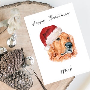 Personalisierte Golden Retriever - Hund Weihnachtskarte -Hundeliebhaber Karte Karte, lustige Weihnachtskarte, Hundeliebhaber Karte, Hundebesitzer Karte Niedliche Hundekarte
