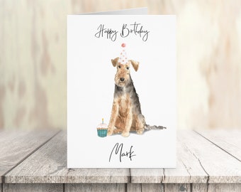 Personalised welsh terrier- dog Birthday card -dog lovers card dog owner card, dog lover card dog owner card Cute dog card