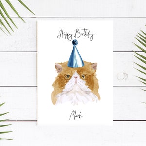 Persan personnalisé - Carte d’anniversaire de chat - Carte d’amour de chat Carte de propriétaire de chat, Carte d’anniversaire drôle, Carte d’amour de chat, Carte de propriétaire de chat, Carte de chat mignon
