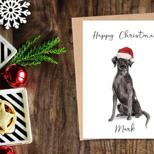 Personalisierte Schwarze Labrador - Hunde Weihnachtskarte - Hundeliebhaber Karte, Lustige Weihnachtskarte, Hundeliebhaber Karte, Hundebesitzer Karte Süße Hundekarte