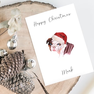 Personalisierte Französische Bulldogge - Hund Weihnachtskarte -Hundeliebhaber Karte Karte, lustige Weihnachtskarte, Hundeliebhaber Karte, Hundebesitzer Karte Niedliche Hundekarte