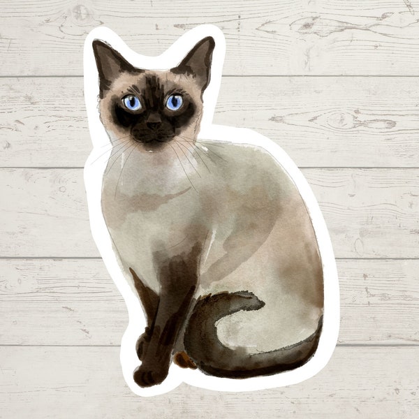 3 x Siamese cat stickers, Cat mom sticker, cat dad, cat lover gift, laptop sticker, bujo sticker, Bullet journal decal, cute cat sticker