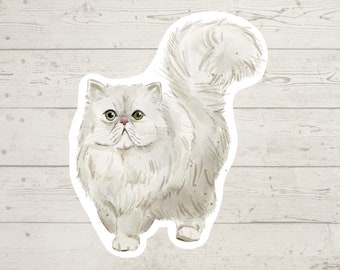 3 x Persian cat stickers, mom sticker, cat lover gift decal, laptop sticker, bujo sticker, Bullet journal decal, cat sticker watercolour