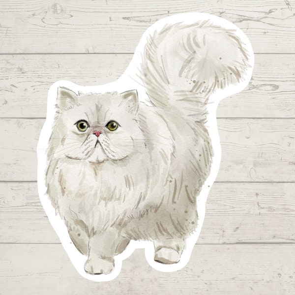 3 x Persian cat stickers, mom sticker, cat lover gift decal, laptop sticker, bujo sticker, Bullet journal decal, cat sticker watercolour