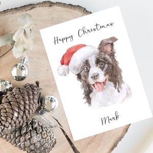 Personalisierte Border Collie - Hunde Weihnachtskarte - Hundeliebhaber Karte, Lustige Weihnachtskarte, Hundeliebhaber Karte, Hundebesitzer Karte