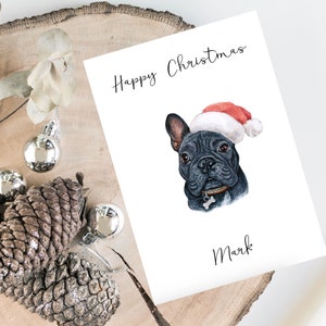 Personalisierte Französische Bulldogge - Hund Weihnachtskarte -Hundeliebhaber Karte Karte, lustige Weihnachtskarte, Hundeliebhaber Karte, Hundebesitzer Karte Niedliche Hundekarte