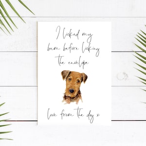 Gepersonaliseerde Airedale terriër - hond verjaardagskaart - hondenliefhebbers kaart hond eigenaar kaart, hond minnaar kaart hond eigenaar kaart Leuke hond kaart