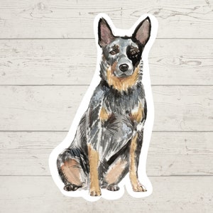 3 x Australian Cattle Dog Vinyl stickers, dog mom sticker, dog lover gift, laptop sticker, bujo sticker, Bullet journal decal, watercolour