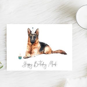 Gepersonaliseerde Duitse Herder - hond Verjaardagskaart -hondenliefhebbers kaart hond eigenaar kaart, hond minnaar kaart hond eigenaar kaart Leuke hond kaart