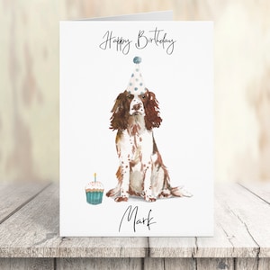 Gepersonaliseerde Engels Springer Spaniel - hond Verjaardagskaart -hondenliefhebbers kaart hond eigenaar kaart, hond lover kaart hond eigenaar kaart Leuke hond kaart