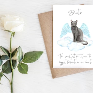 Russe bleu personnalisé - Carte de sympathie de chat - Carte d'amoureux de chat Carte de propriétaire de chat, carte de perte d'animal familier, carte d'amant de chat, carte de propriétaire de chat, chat mignon