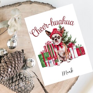 Personalisierte Chihuahua - Hundeweihnachtskarte -Hundeliebhaber Karte Karte, lustige Weihnachtskarte, Hundeliebhaber Karte, Hundebesitzer Karte Süße Hunde Karte