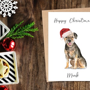 Personalisierte Border Terrier - Hunde Weihnachtskarte - Hundeliebhaber Karte, Lustige Weihnachtskarte, Hundeliebhaber Karte, Hundebesitzer Karte Süße Hundekarte