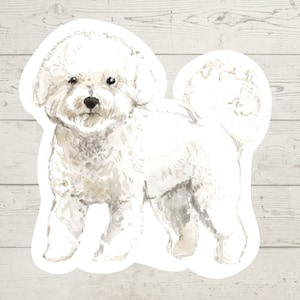 3 x Bichon Frise dog Vinyl stickers, dog mom sticker, dog dad, dog lover gift, laptop sticker, bujo sticker, Bullet journal decal,