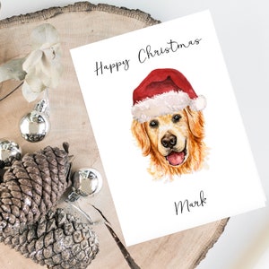 Personalisierte Golden Retriever - Hund Weihnachtskarte -Hundeliebhaber Karte Karte, lustige Weihnachtskarte, Hundeliebhaber Karte, Hundebesitzer Karte Niedliche Hundekarte